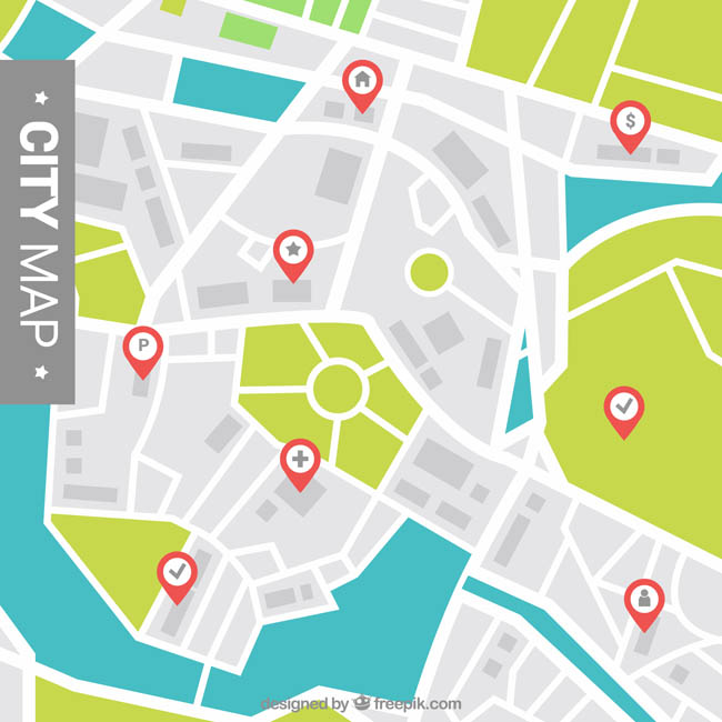 手机、城市街区地图、各种商店的位置、图标设计 手机、城市街区地图、各种商店的位置、图标设计