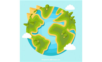 绿色环保的地图手绘创意