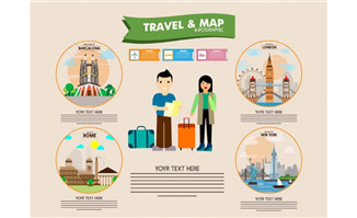 扁平化旅游地图及旅游图