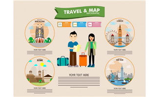 扁平化旅游地图及旅游图