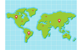 绿色世界地图板块设计矢