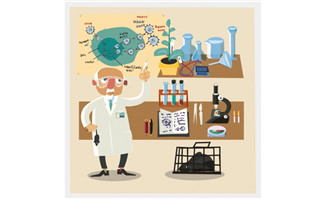 矢量卡通手绘科学家形象