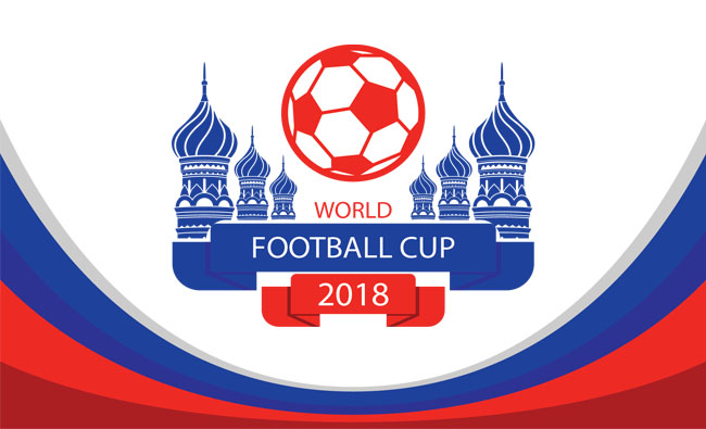 2018年俄罗斯城堡组合的世界杯主题海报设计