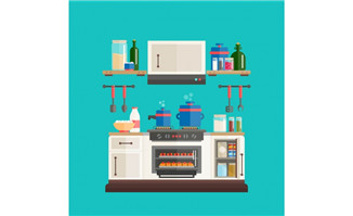 扁平化厨房餐具橱柜造型