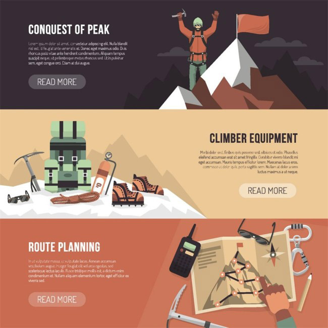 户外运动爱好者登山活动海报背景设计素材