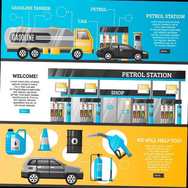 汽车工业公司加油系统广告背景设计素材