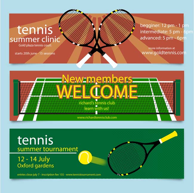 网球运动广告背景设计矢量素材下载