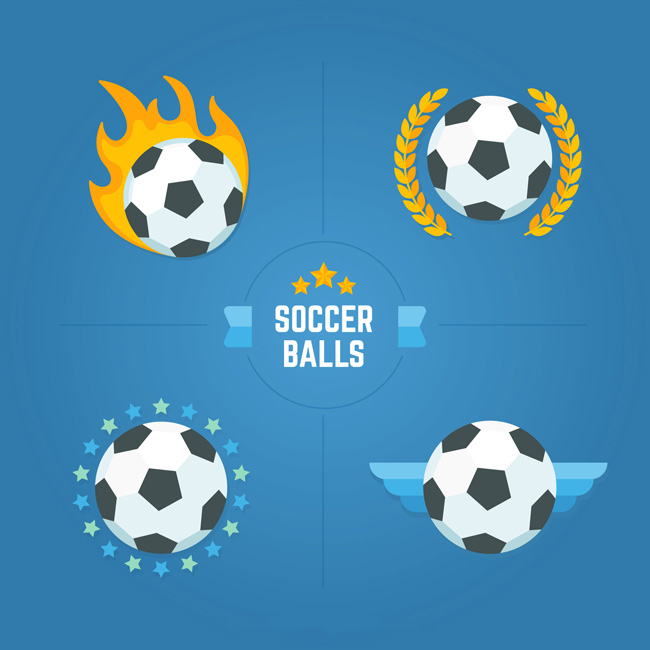 2款不同装饰的足球造型设计素材下载
