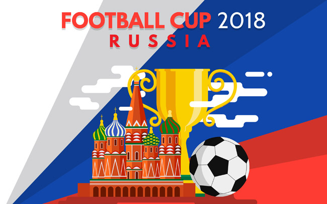 2018世界杯扁平化俄罗斯风格的房屋创意
