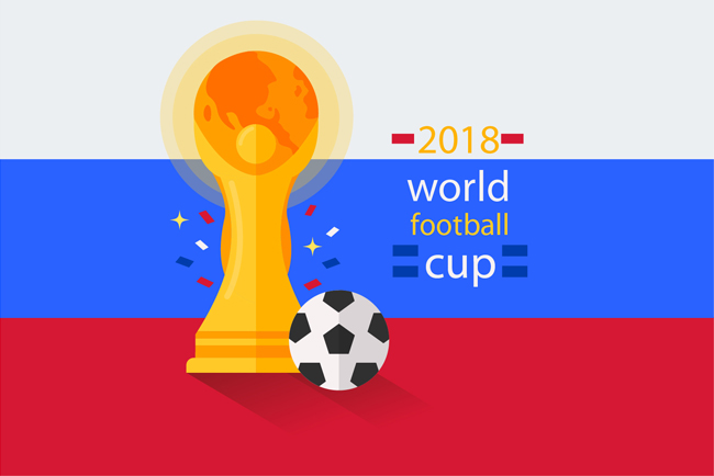 扁平化世界杯主题奖杯背景设计素材