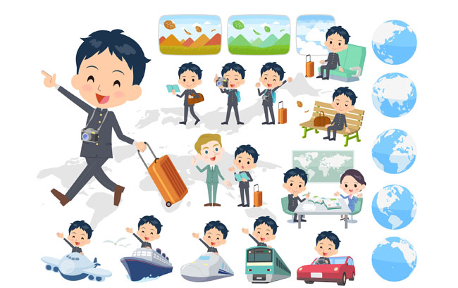 穿中山装的男人正走在旅行的路上