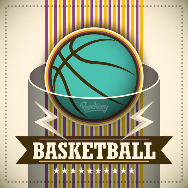 篮球比赛活动创意背景矢量素材下载