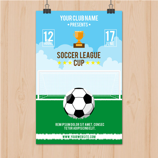 动漫手绘相框感觉的足球纪念卡设计素材