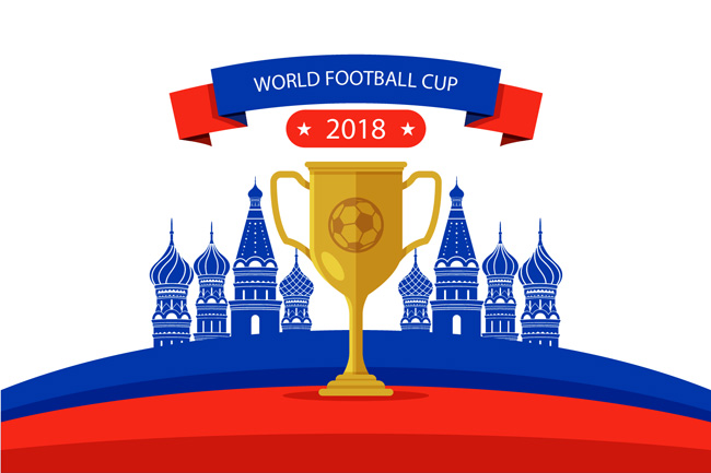 俄罗斯世界杯主题海报背景设计矢量素材下载