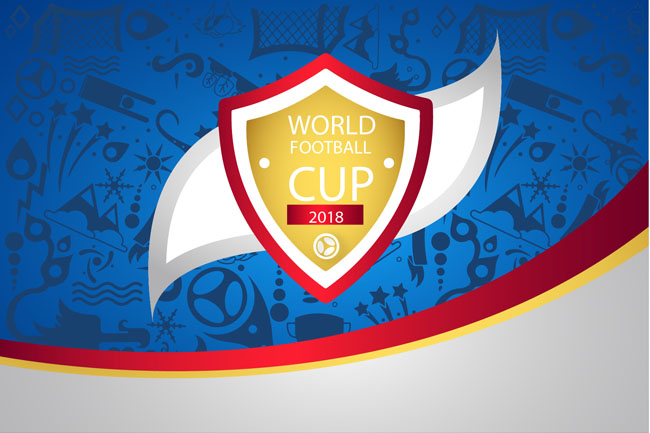 世界杯主题创意足球元素线条图标背景设计素材