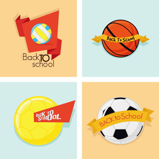 篮球足球乒乓球不同标签组合的图标背景设计