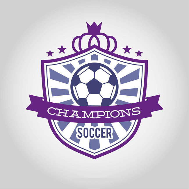 紫色足球冠军主题图标元素设计