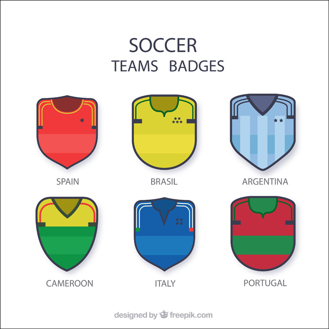 足球队队服标志徽章造型颜色创意图标设计