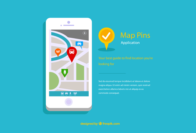 智能手机导航地图设计界面素材下载