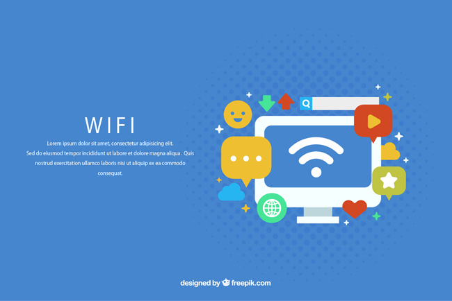 网络系统WiFi信号扁平化图标设计素材