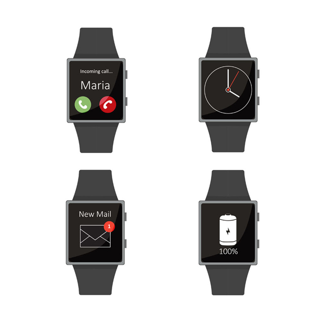 黑色人工智能手表各种模式界面设计