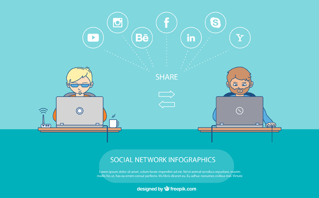 2个陌生人通过社交网络平台认识的背景设计