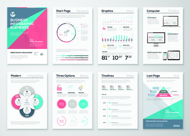 6张商务科技数据类画册海报设计素材