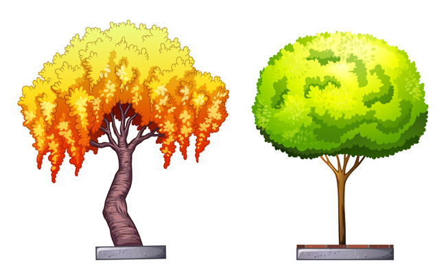 城市绿化建设的大树造型设计素材下载