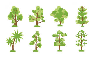 8组平面设计风格绿色植物