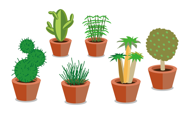 6款卡通动漫花卉植物造型设计素材下载