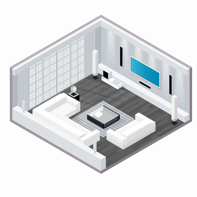 现代风格的室内客厅装修设计效果图素材下载