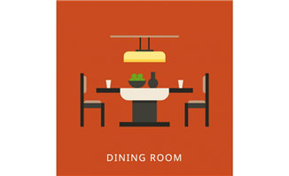 简单造型扁平化客厅餐桌