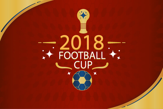 红色背景2018年世界杯比赛海报背景设计素材