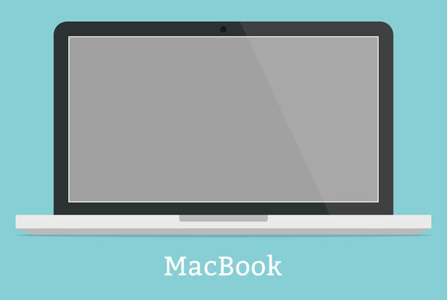 笔记本电脑各种闭合状态的造型设计psd源文件模板