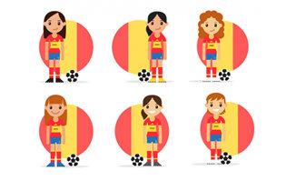女足球运动员形象设计矢