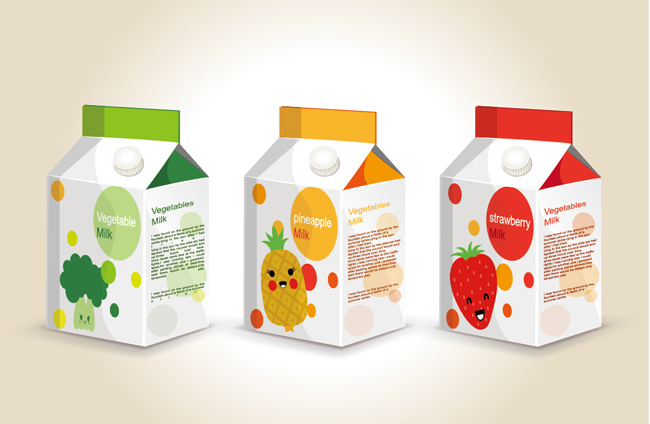 3款果汁饮料包装盒设计模板素材
