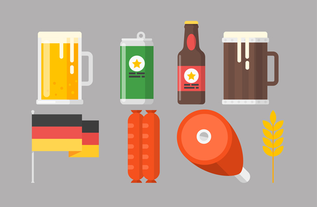 德国的啤酒种类造型设计矢量素材