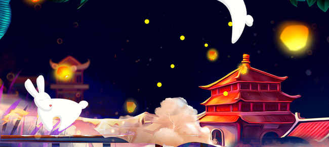 手绘中国传统节日海报背景促销广告素材