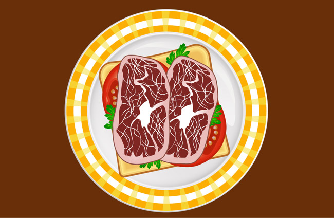 食物牛肉食品手绘矢量背景设计