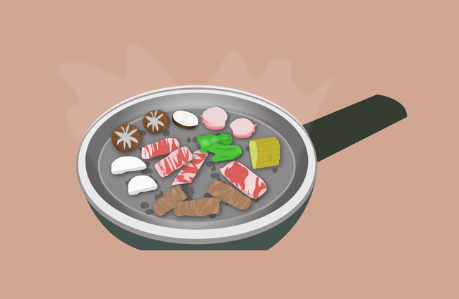 炒锅里面的美食搭配食物素材下载