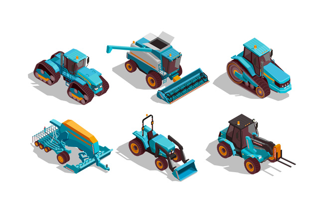 多款现代农业农用重工车辆造型设计