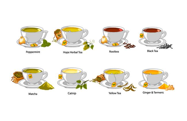 8种茶叶茶杯造型图标设计素材下载