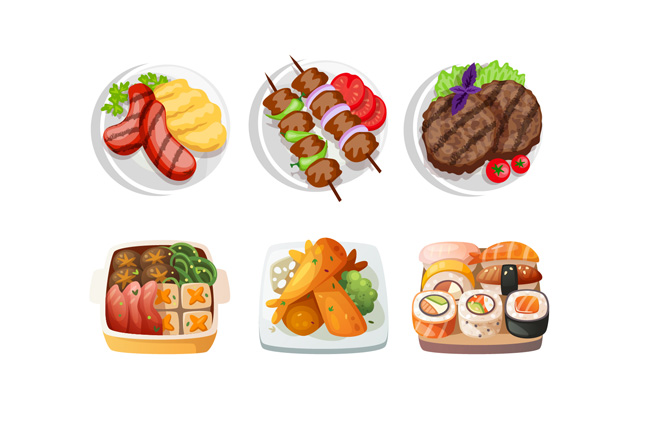 烤肉串大排档美食菜品背景设计素材