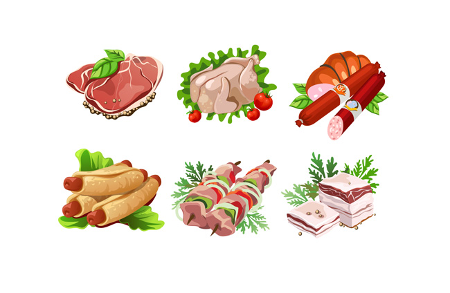 肉类食材食品背景设计矢量素材