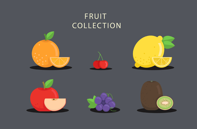 新鲜水果图标图案背景设计矢量素材