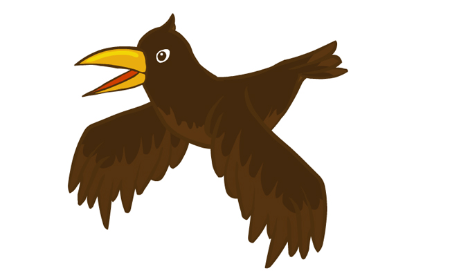 黑色乌鸦飞鸟飞行的动作设计素材