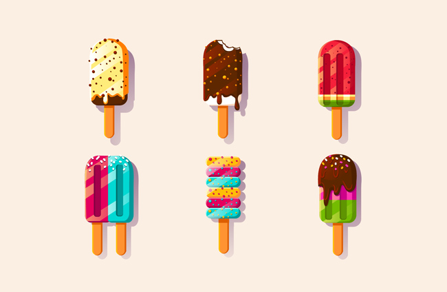 6款彩色创意冰淇淋造型设计素材