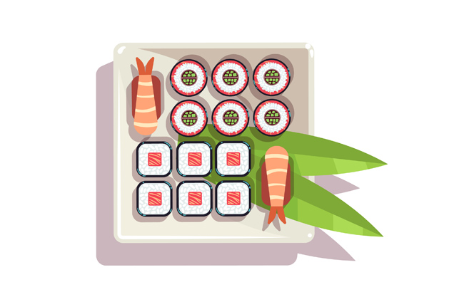 日本海鲜寿司美食海报创意背景设计