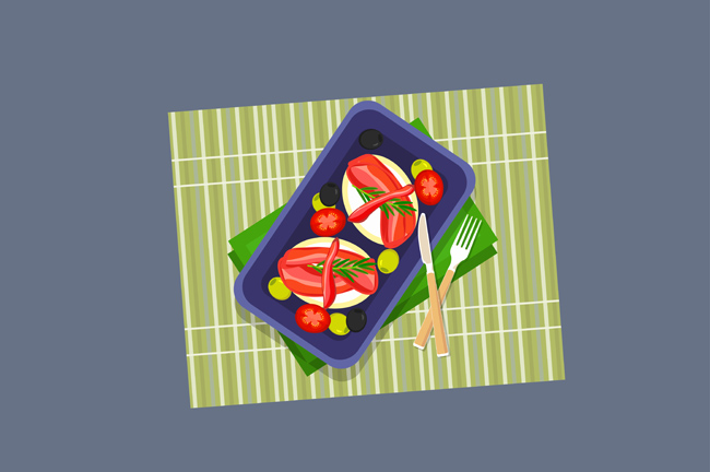 创意虾子美食背景设计矢量素材