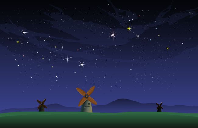 夜色下浪漫的星空场景背景设计素材